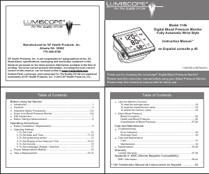 Manual de uso Lumiscope 1146 Tensiómetro