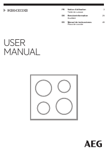 Manual de uso AEG IKB64303XB Placa