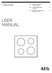 Bedienungsanleitung AEG IKE64443FB Kochfeld