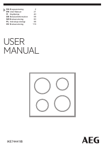 Manual AEG IKE74441IB Hob