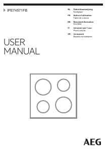 Handleiding AEG IPE74571FB Kookplaat