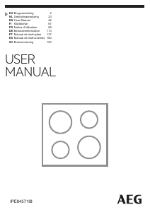 Manual de uso AEG IPE84571IB Placa