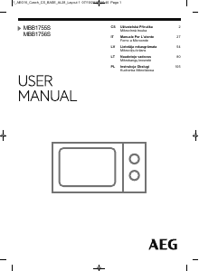 Manuale AEG MBB1756S-M Microonde