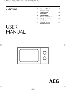 Rokasgrāmata AEG MBE2658D-M Mikroviļņu krāsns