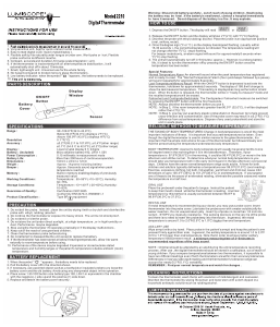 Manual Lumiscope 2210 Thermometer