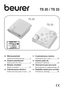 Manual Beurer TS 20 Electric Blanket