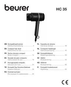 Mode d’emploi Beurer HC 35 Sèche-cheveux