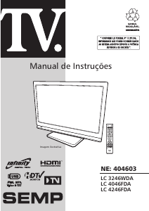Manual Semp Toshiba LC 3246WDA Televisor LED