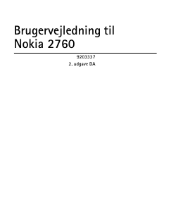 Brugsanvisning Nokia 2760 Mobiltelefon