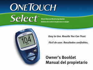 Manual OneTouch Select Blood Glucose Monitor