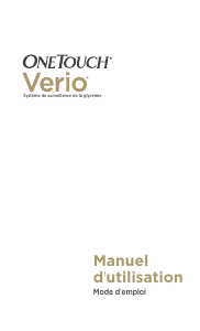 Mode d’emploi OneTouch Verio Lecteur de glycemie