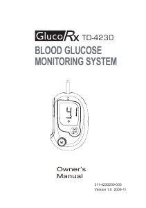 Handleiding GlucoRX TD-4230 Bloedglucosemeter