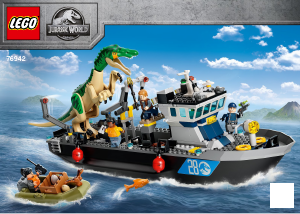 Manual Lego set 76942 Jurassic World Fuga de Barco do Dinossauro Baryonyx