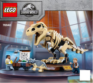 Használati útmutató Lego set 76940 Jurassic World T-Rex dinoszaurusz őskövület kiállítás