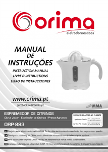 Manual Orima ORP-883 Espremedor de citrinos