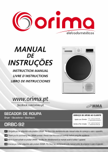 Manual Orima ORBC 92 Máquina de secar roupa