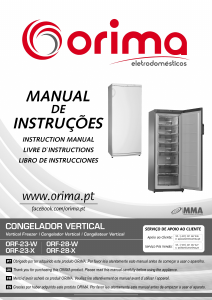 Manual de uso Orima ORF 23 W Congelador