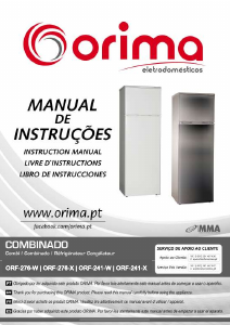 Mode d’emploi Orima ORF 276 W Réfrigérateur combiné