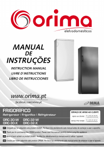 Manual Orima ORC 32 X Frigorífico