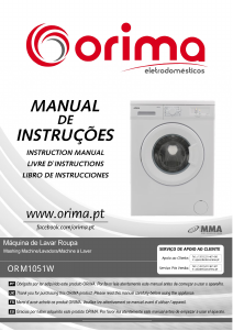 Manual Orima ORM 1051 W Máquina de lavar roupa