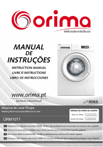 Manual Orima ORM 1071 Máquina de lavar roupa