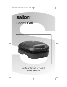 Manual Salton HG-1008 Contact Grill