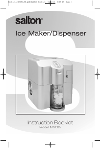 Manual Salton IM-2085 Ice Cube Maker