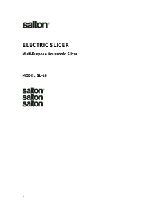 Manual Salton SL-16 Slicing Machine