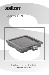 Manual Salton HG-1002 Table Grill