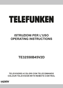 Manuale Telefunken TE32550B45V2D LED televisore