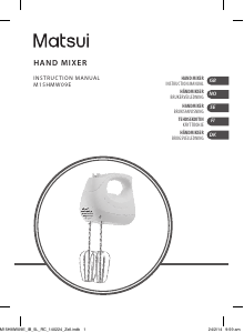 Manual Matsui M15HMW09E Hand Mixer